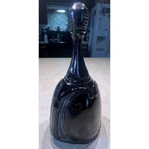 6.25" Vintage Fenton Art Glass Black Oval Cameo Bell with Sticker